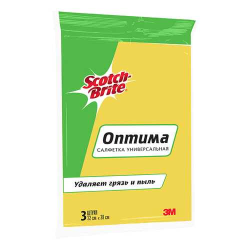 Салфетка 3M scotch-brite универсальная оптима 32 см х 38 см 3 штуки в упаковке в Мосхозторг