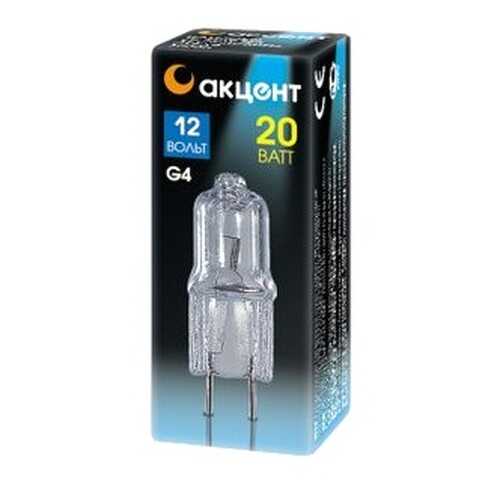 Лампа галогенная АКЦЕНТ JC 12В 20W G4 капсульная прозрачная в Мосхозторг