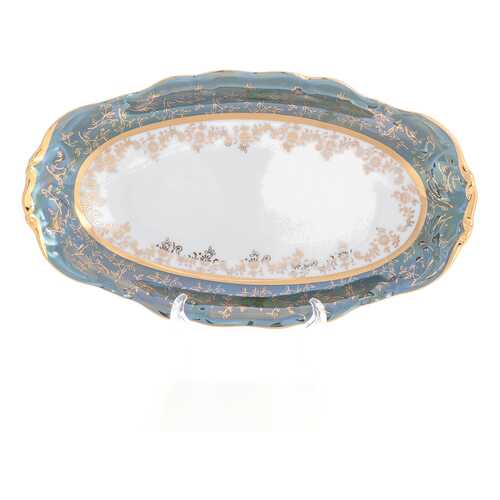 Блюдо овальное Sterne porcelan Зеленый лист 24 см в Мосхозторг