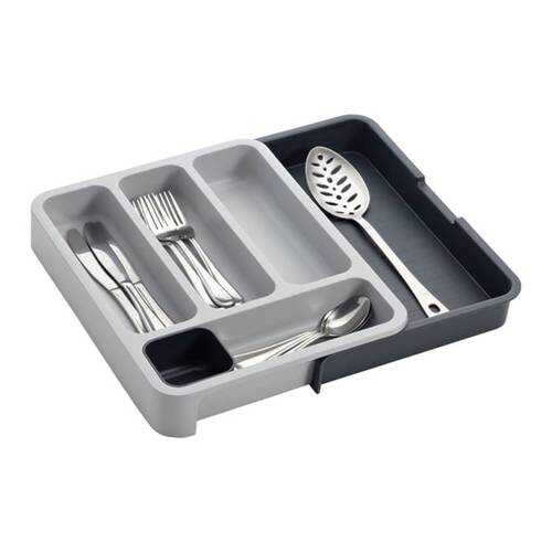 Раздвижной лоток под столовые приборы Expandable cutlery tray серый в Мосхозторг